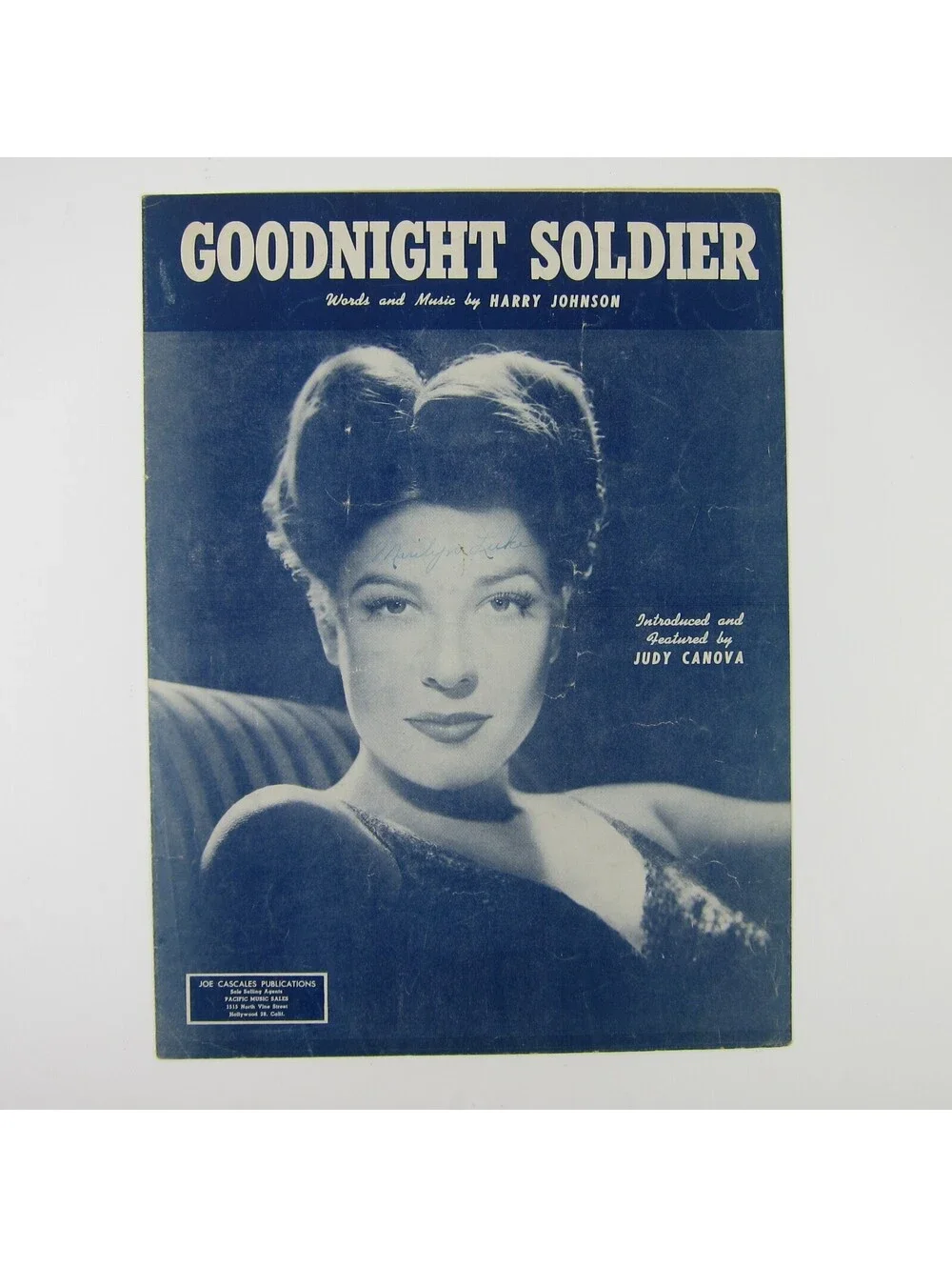 Sheet Music Goodnight Soldier Harry Johnson Judy Canova WWII WW2 Vintage 1943